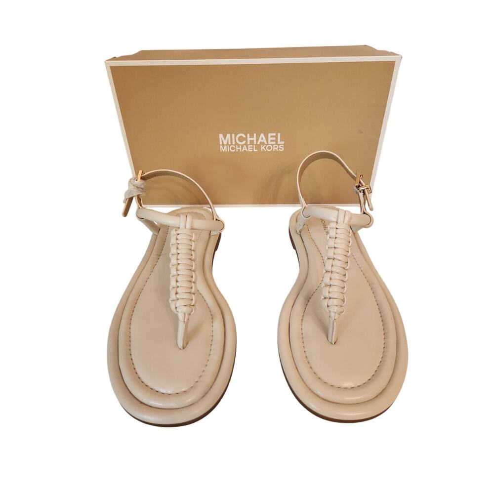 NIB Michael Kors Audrina Thong Sandals Cream 6M